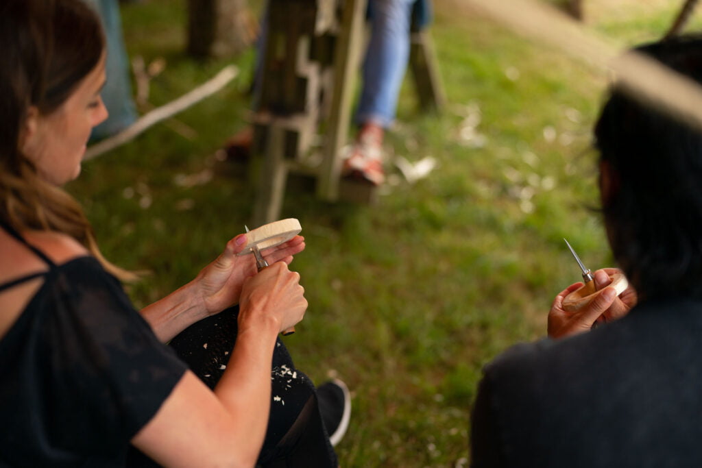 guests interacting f&b event