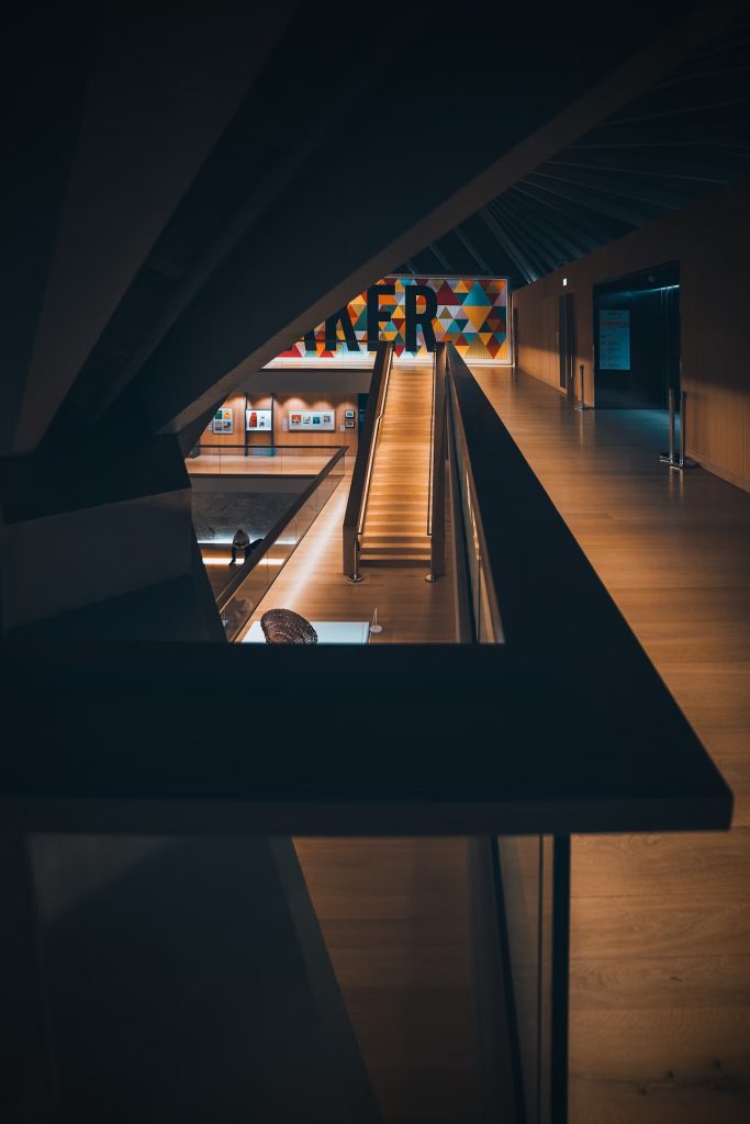 The upper level of The Design Museum atrium.