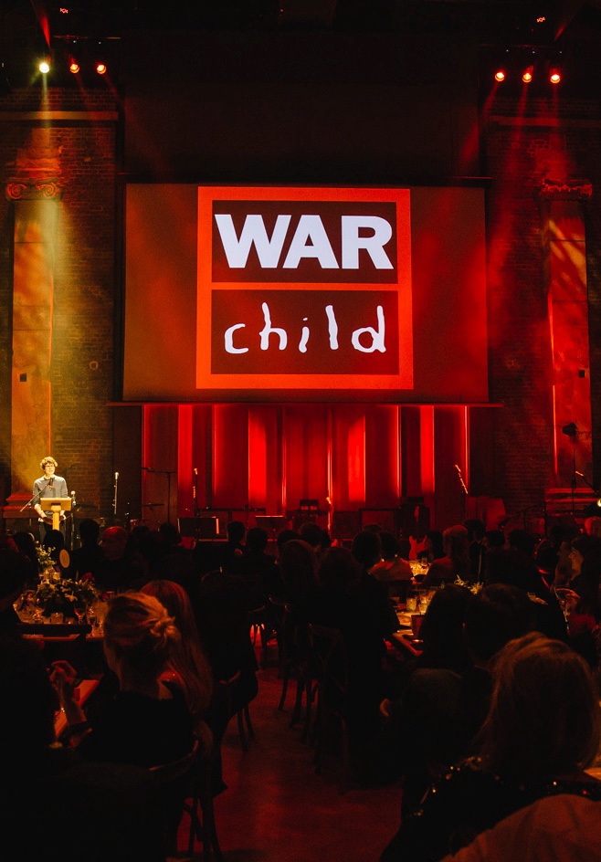 A big WAR CHILD stage and audience